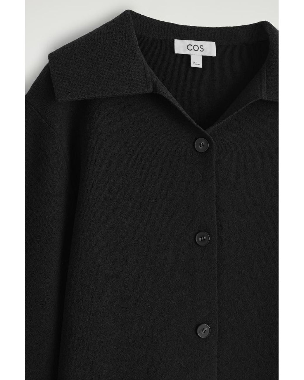 COS Black Collared Knitted Jacket