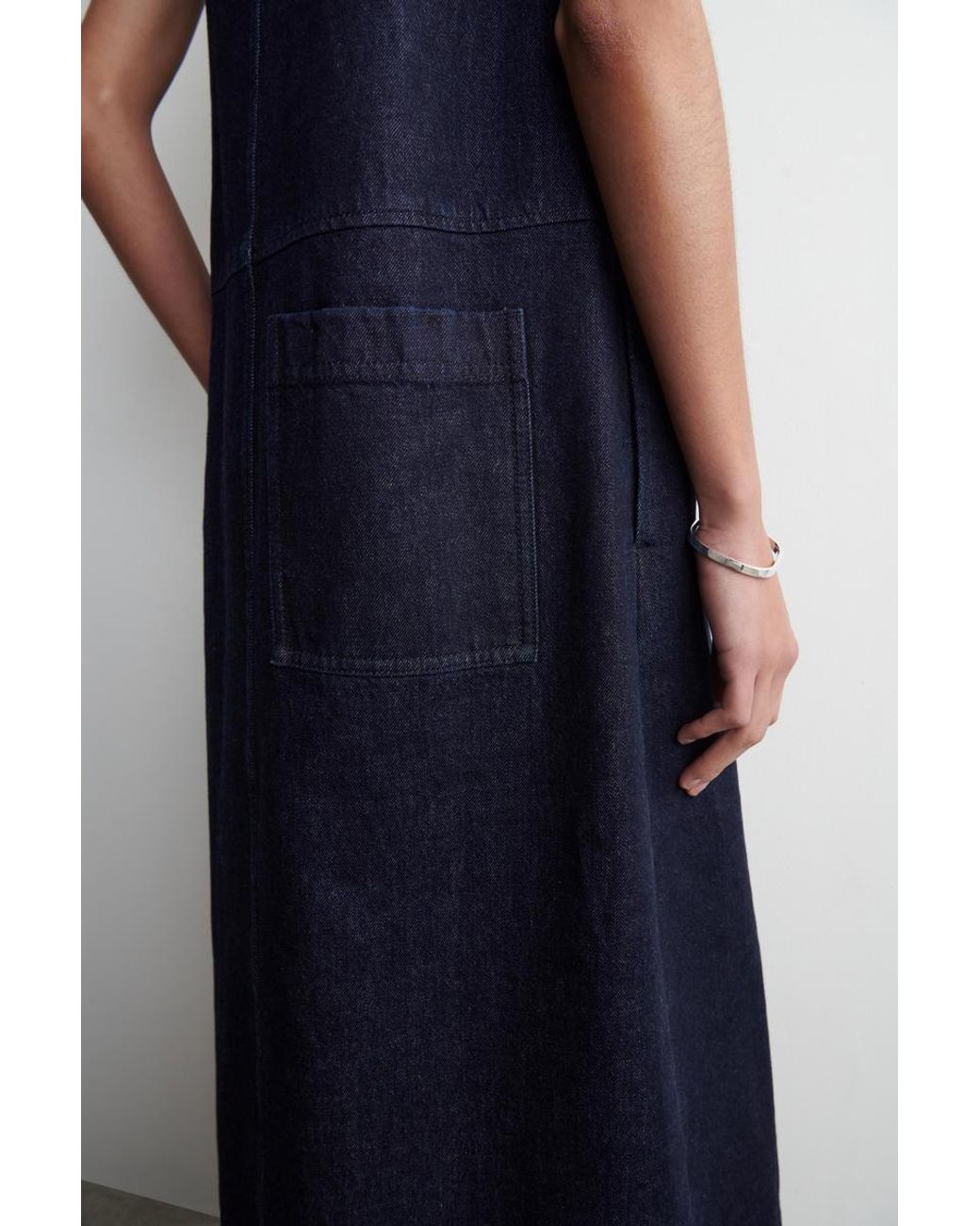 COS Blue A-Line Denim Midi Dress
