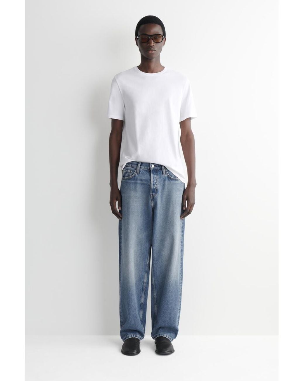 COS White Cotton Crew-Neck T-Shirt for men