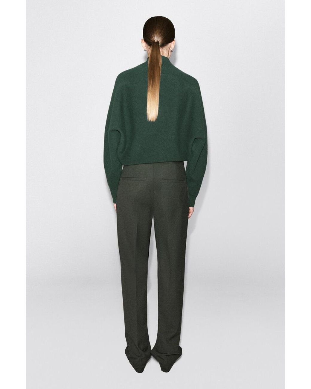 COS Green Tailored Twill Flared Pants