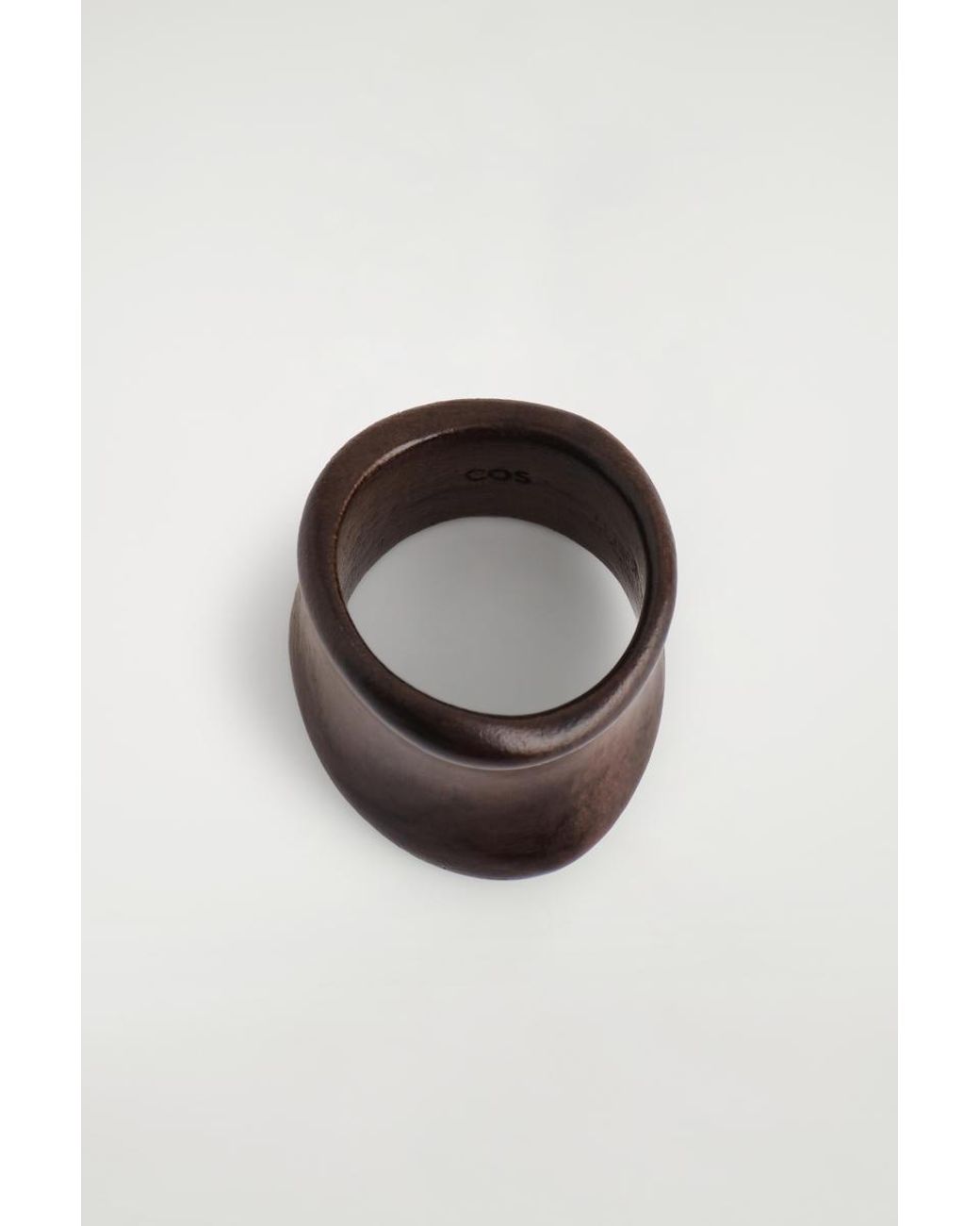 COS Black Curved Wooden Ring