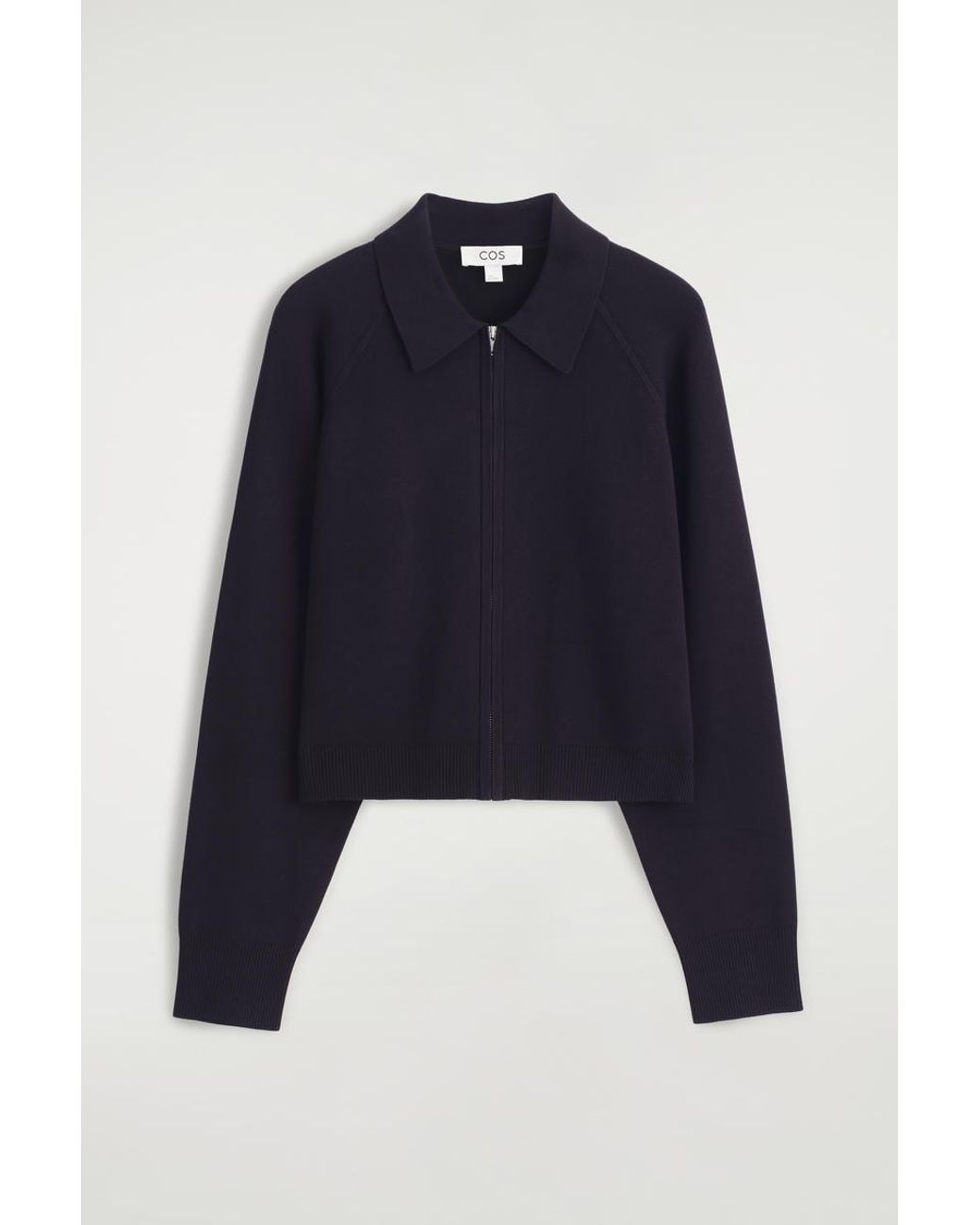 COS Blue Double-Faced Knitted Jacket