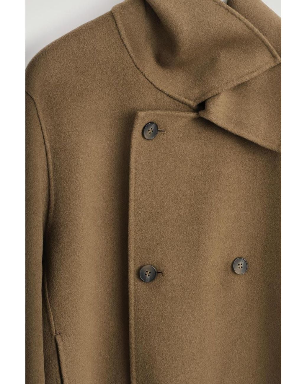 COS Natural Double-Faced Wool Short Pea Coat for men