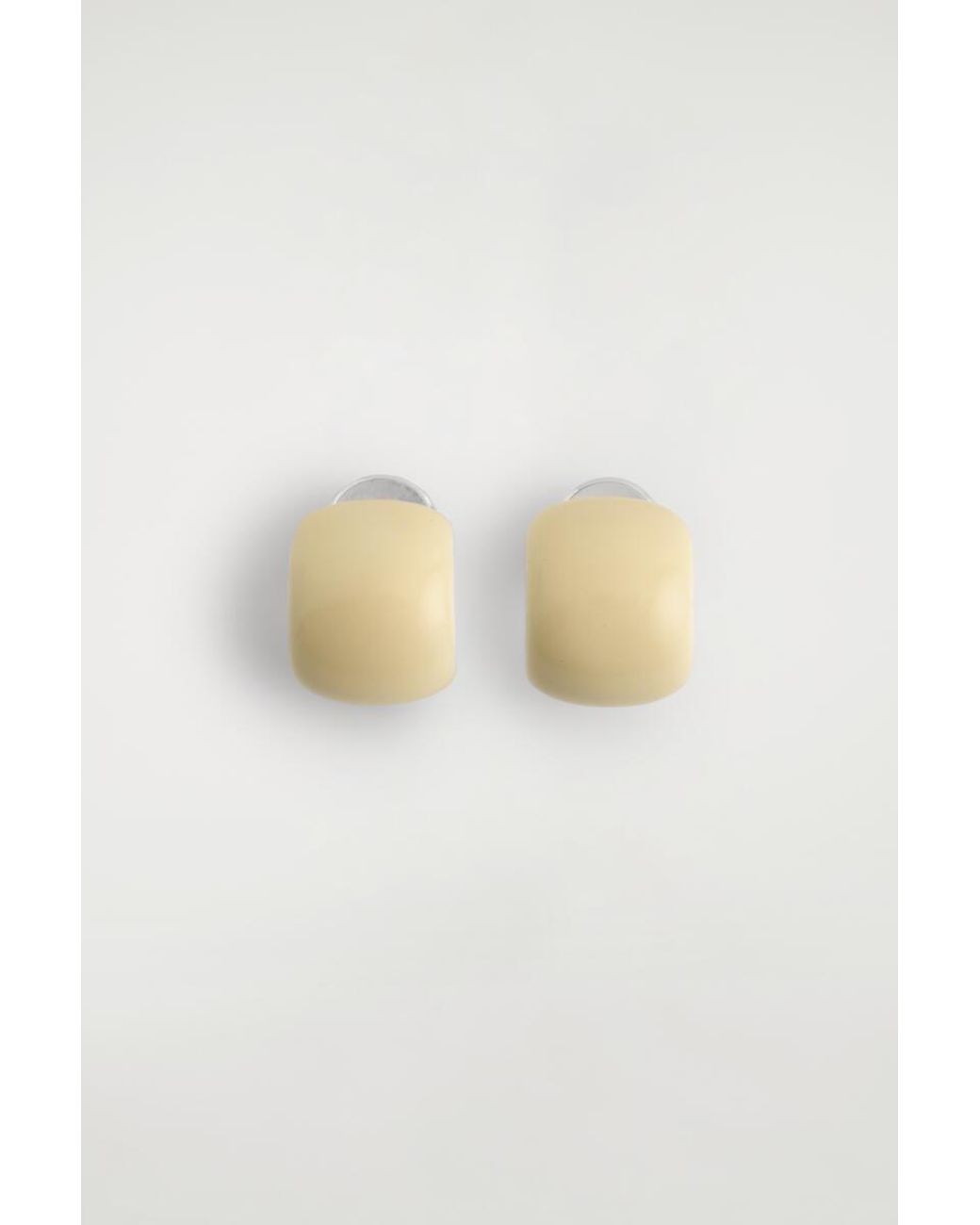 COS Yellow Mini Half-Hoop Earrings