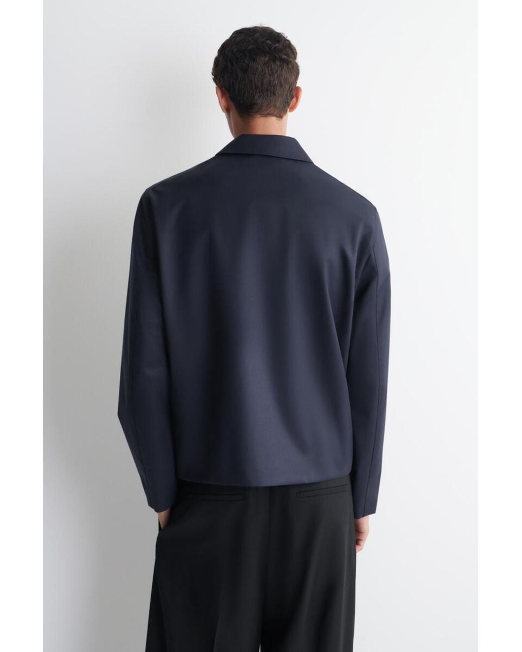 COS Blue Tailored Wool Zip-Up Jacket for men