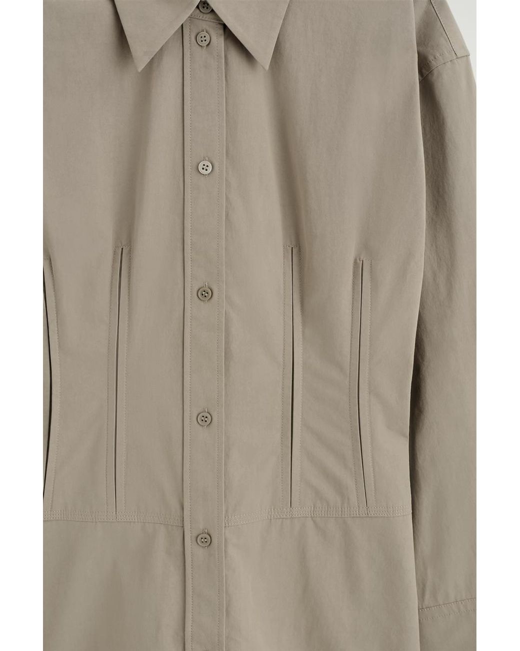 COS Natural Waisted Cotton Shirt Dress