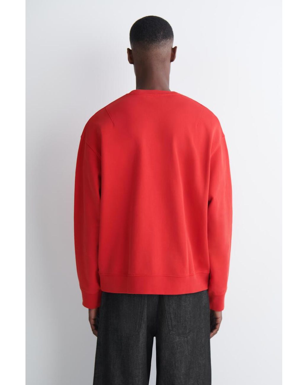 COS Red Washed-Cotton Sweatshirt for men