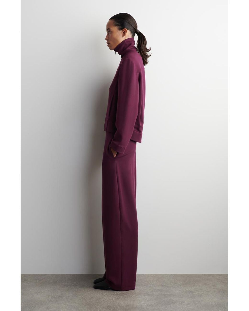 COS Purple Scuba Barrel-Leg Joggers