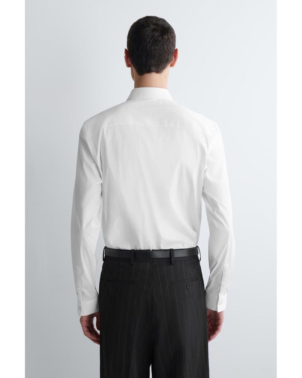 COS White Slim Tailored Cotton-Poplin Shirt for men