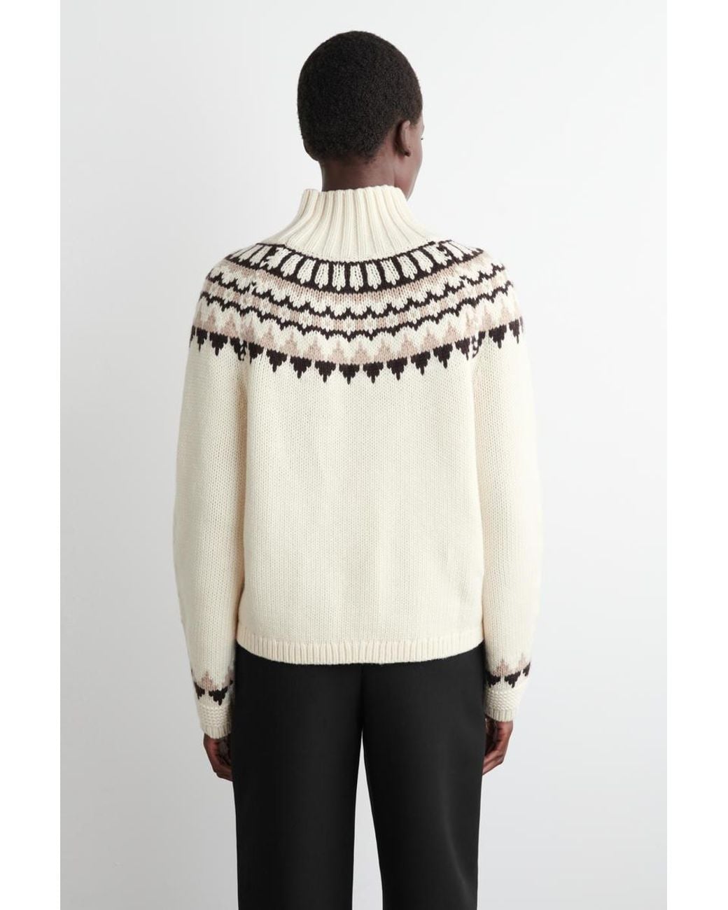 COS Natural Fair Isle Wool-Cashmere Sweater