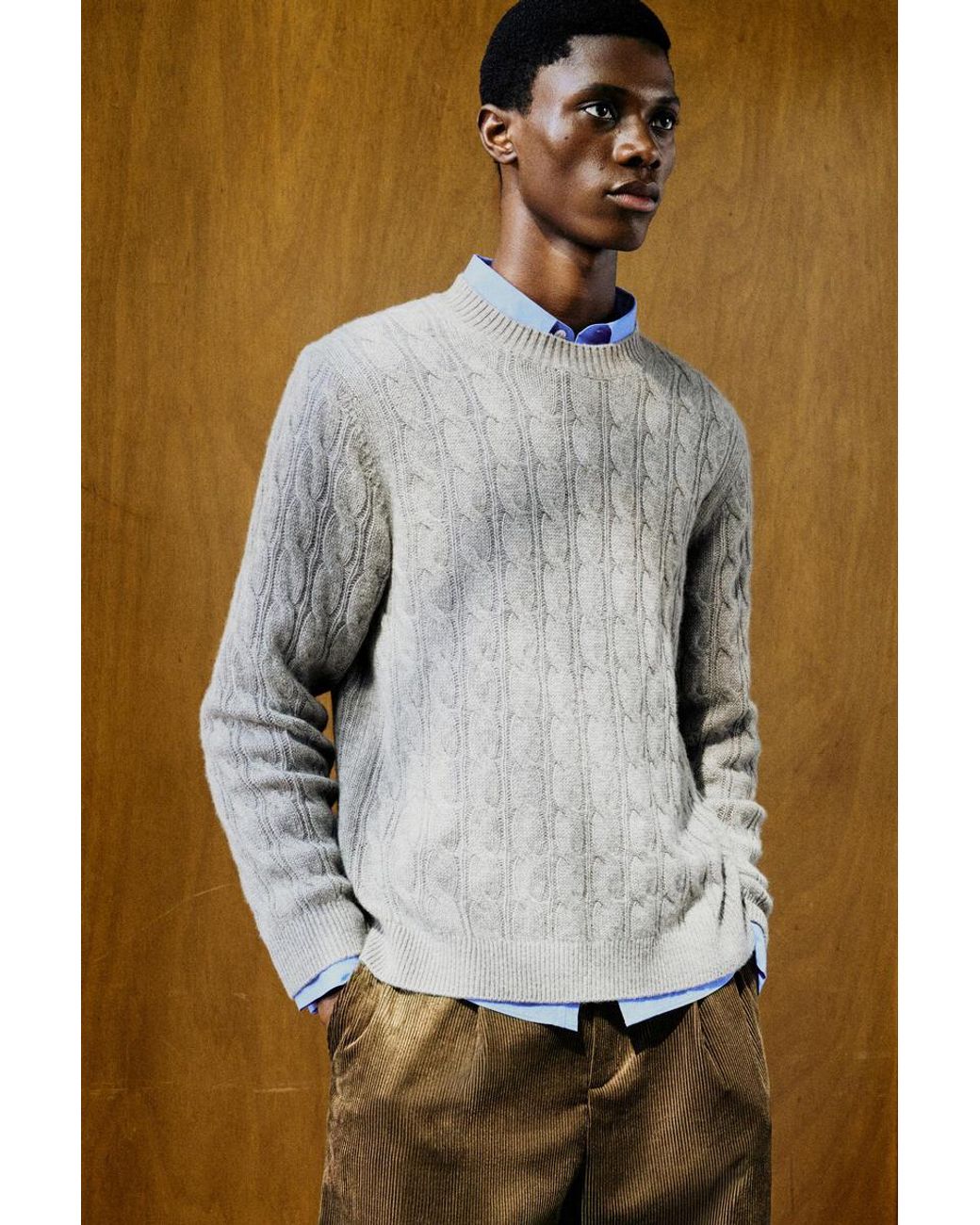 COS White Cable-Knit Pure Cashmere Crew-Neck Sweater for men