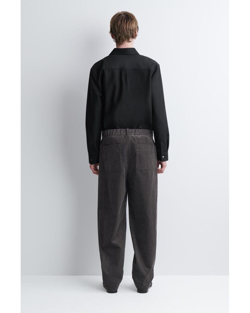 COS Gray Corduroy Relaxed-Fit Tapered Pants for men