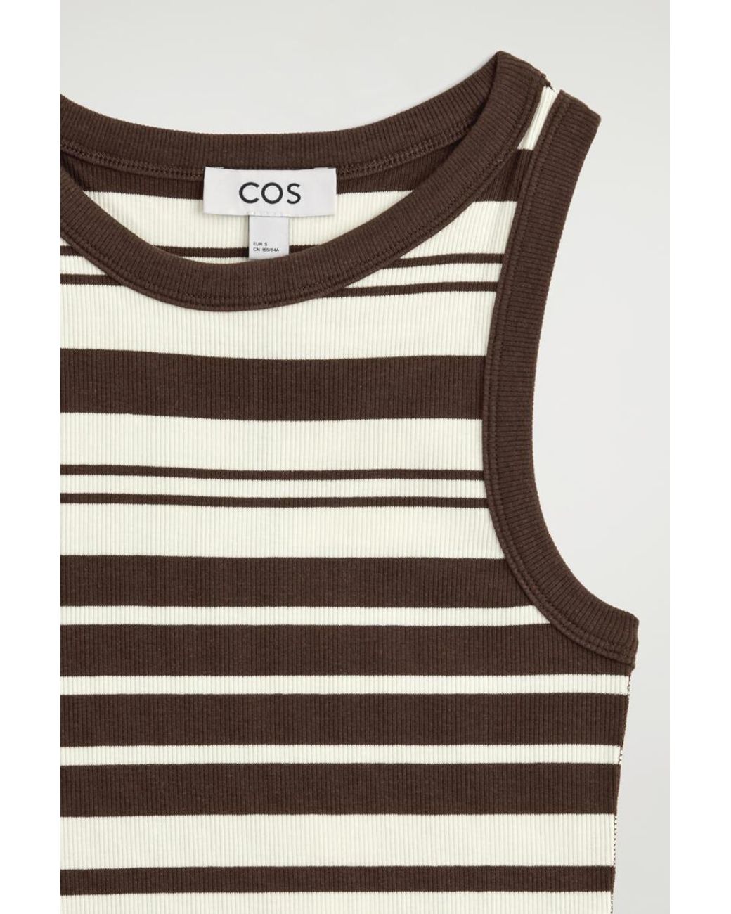 COS Brown Ribbed Cotton Tank Top