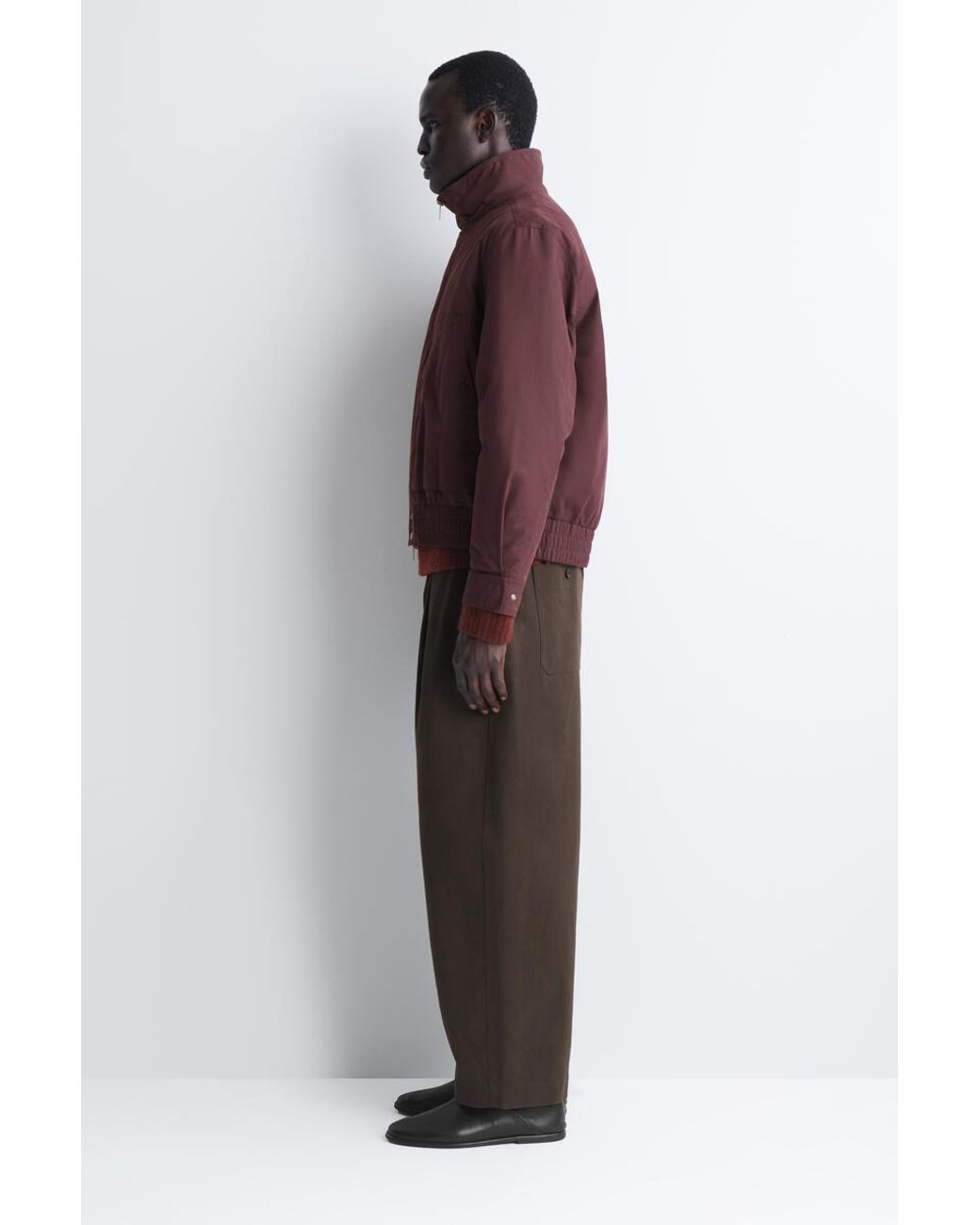 COS Red Padded Funnel-Neck Bomber Jacket for men