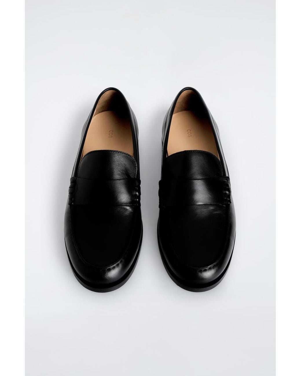 COS Black Leather Penny Loafers for men