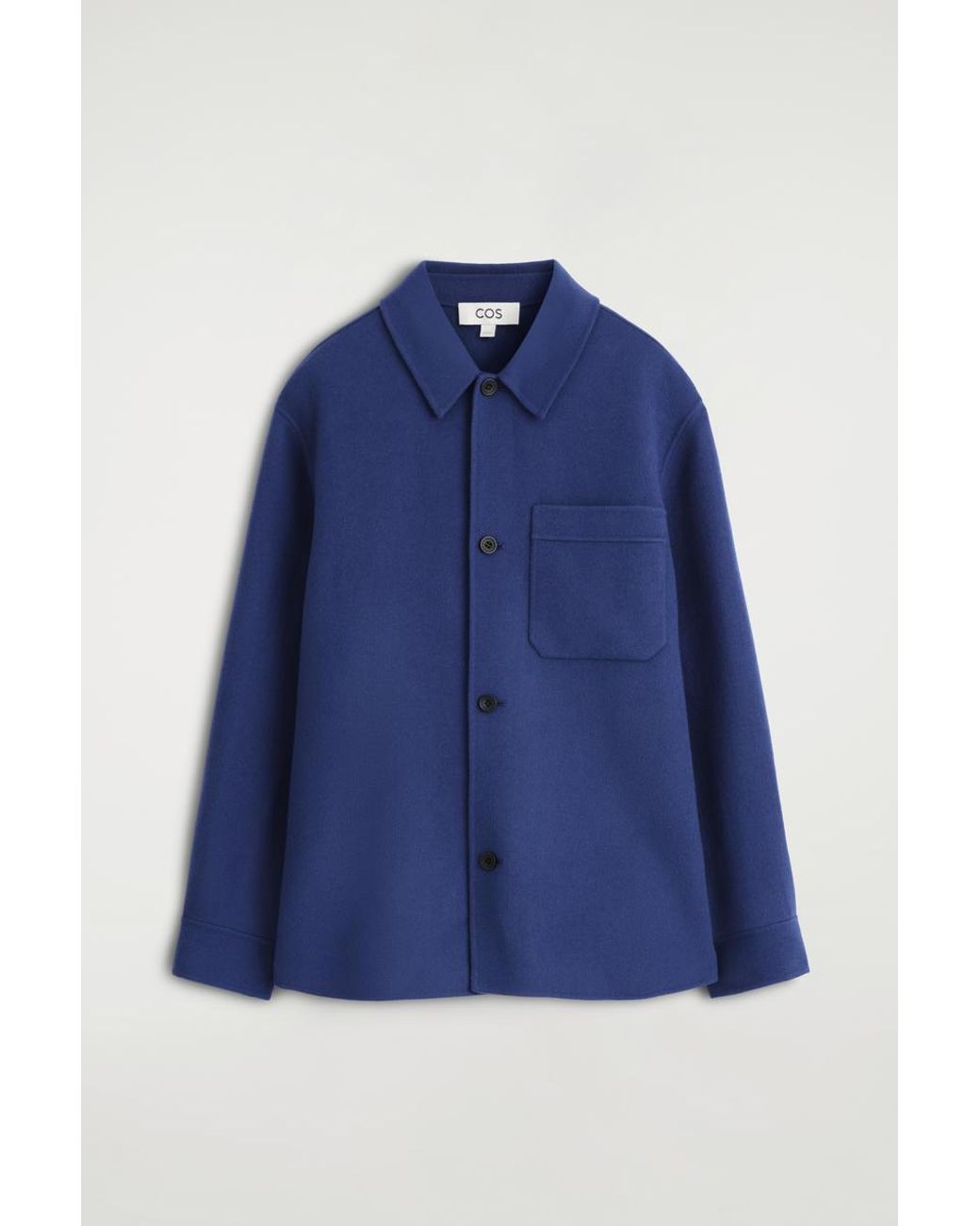 COS Double-Faced Wool Overshirt in Blue for Men | Lyst