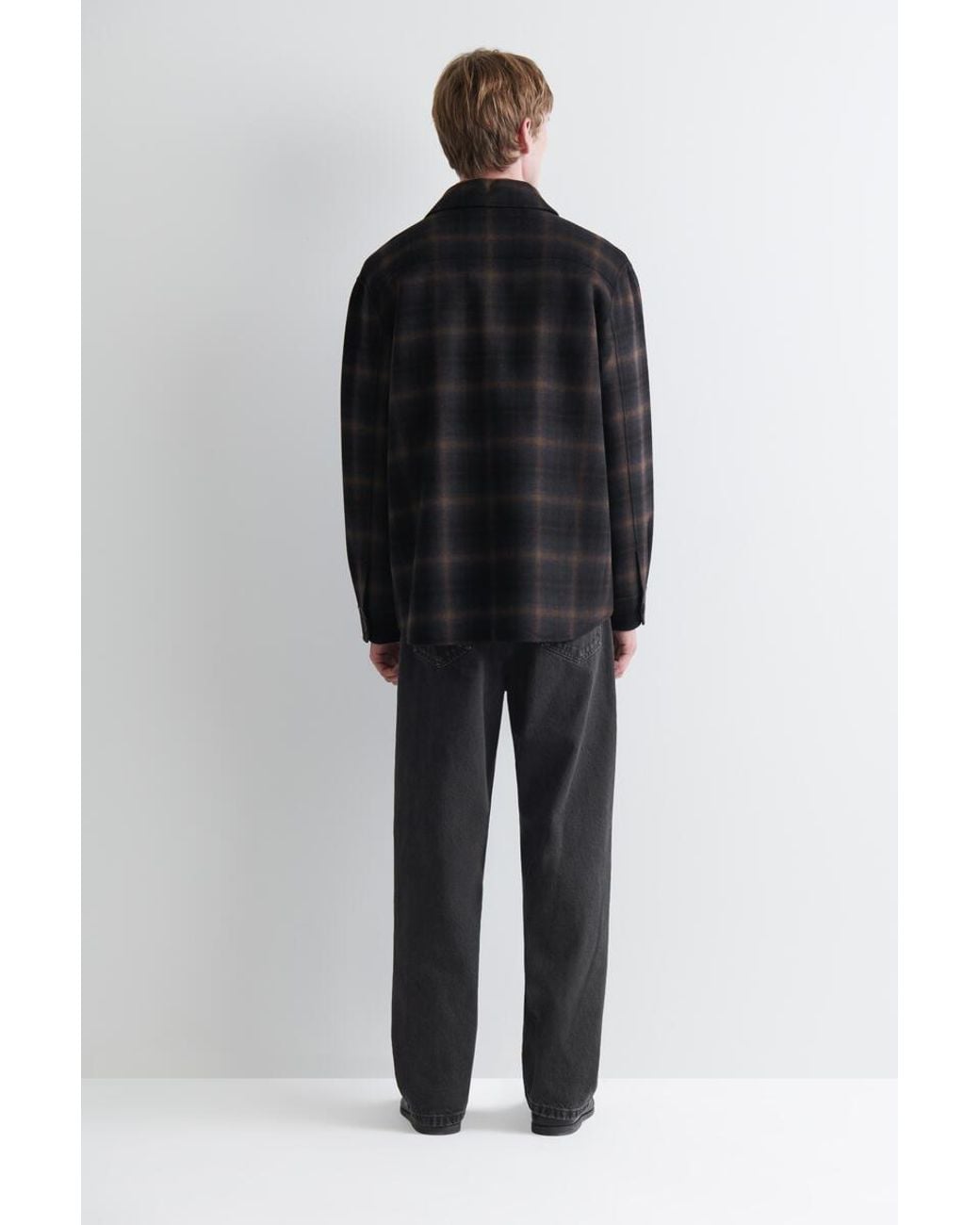 COS Black Double-Faced Wool Overshirt for men