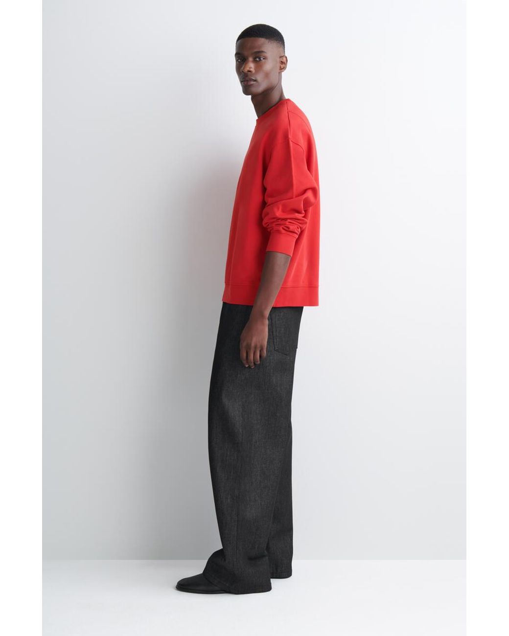 COS Red Washed-Cotton Sweatshirt for men
