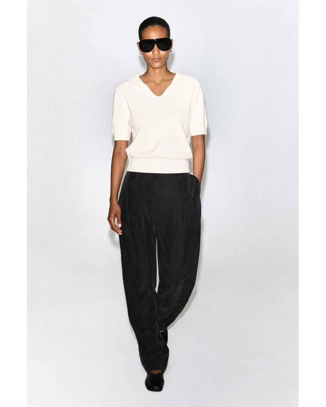 COS Natural Sailor-Collar Knitted Top