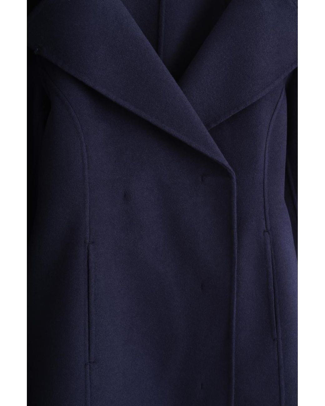 COS Blue Sculpted Double-Faced Wool Short Coat