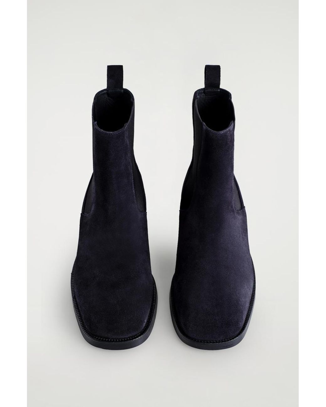 COS Blue Square-Toe Suede Chelsea Boots for men