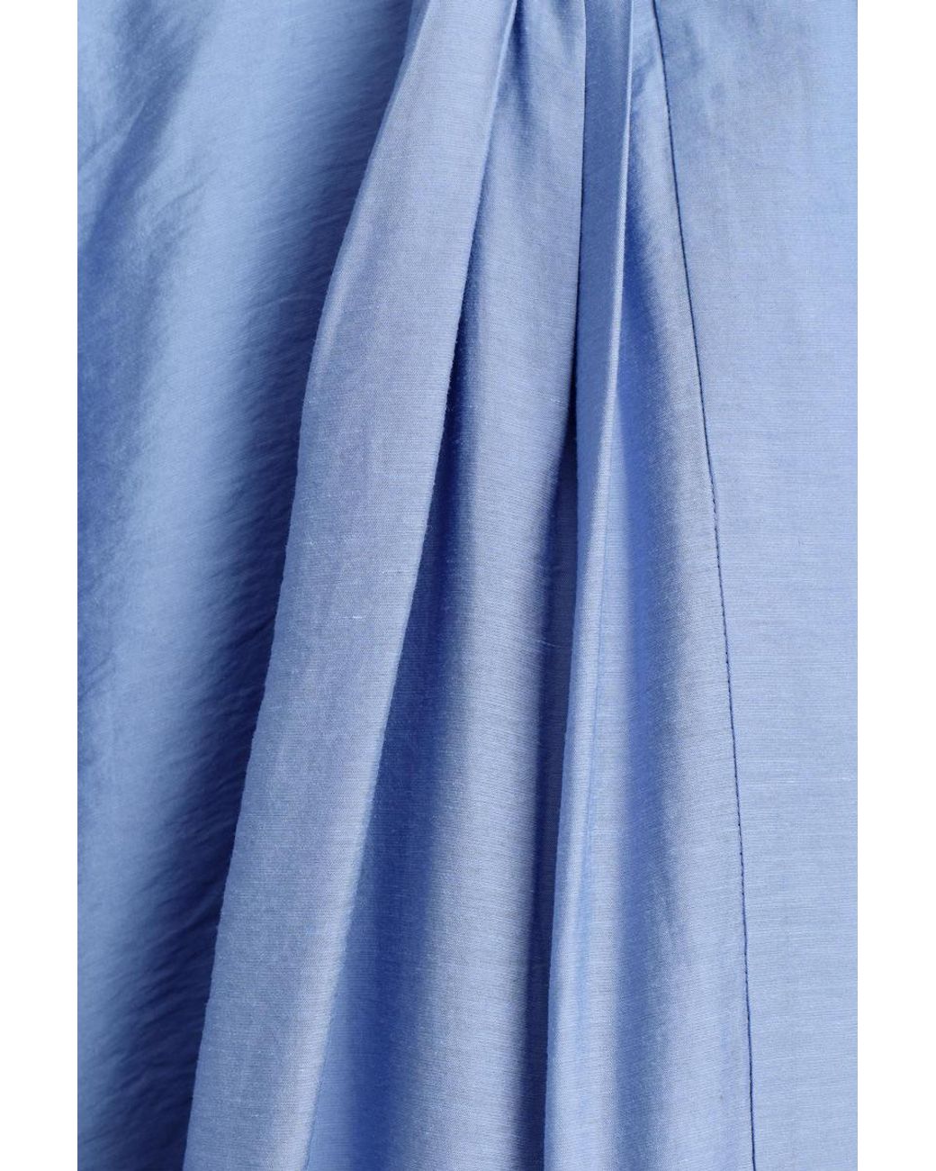 COS Blue Voluminous Pleated Blouse