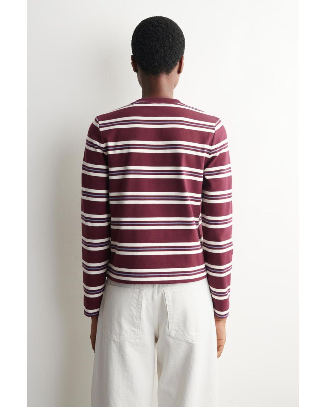 COS Red Clean Cut Long-Sleeved T-Shirt