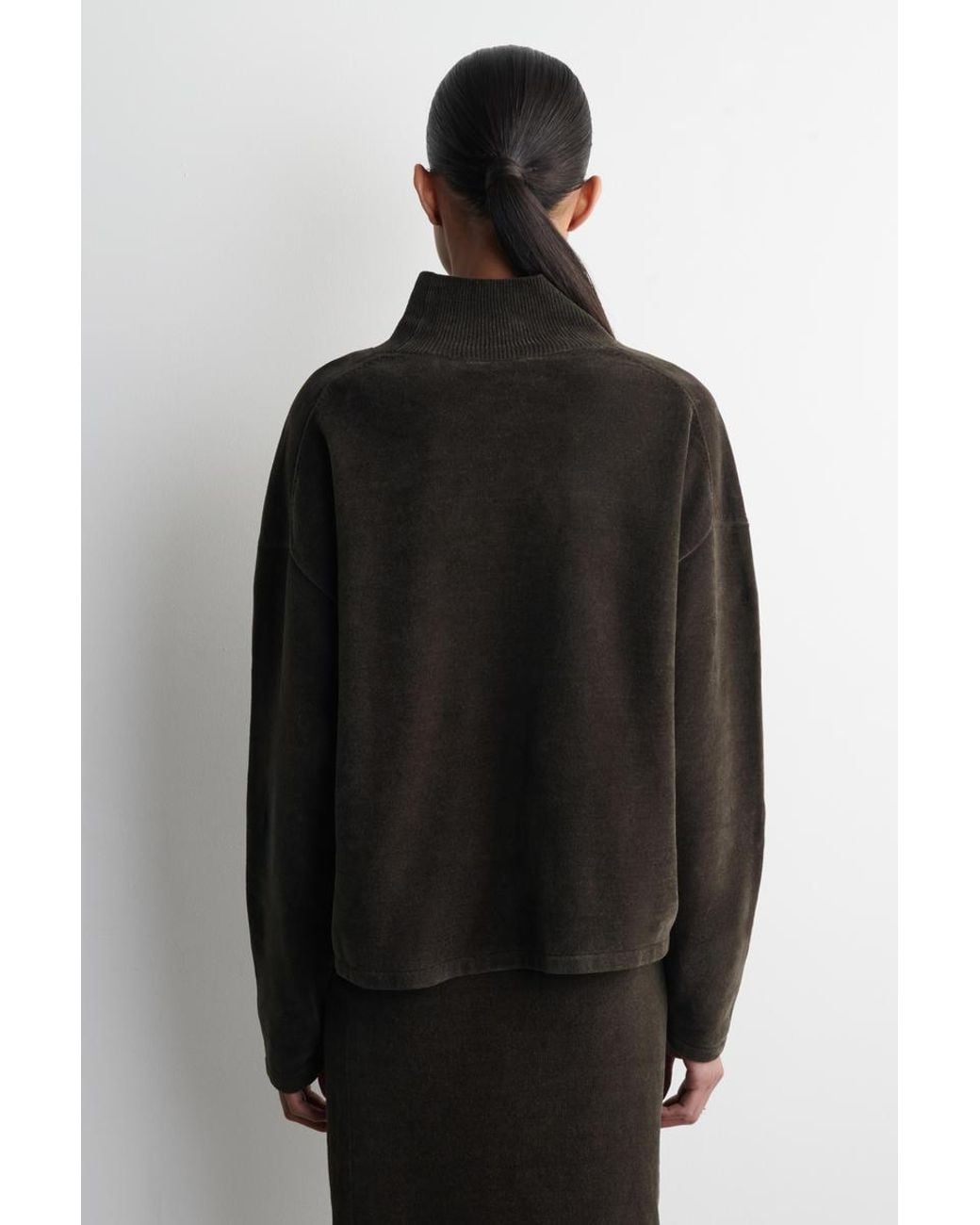 COS Black Chenille Mock-Neck Sweater