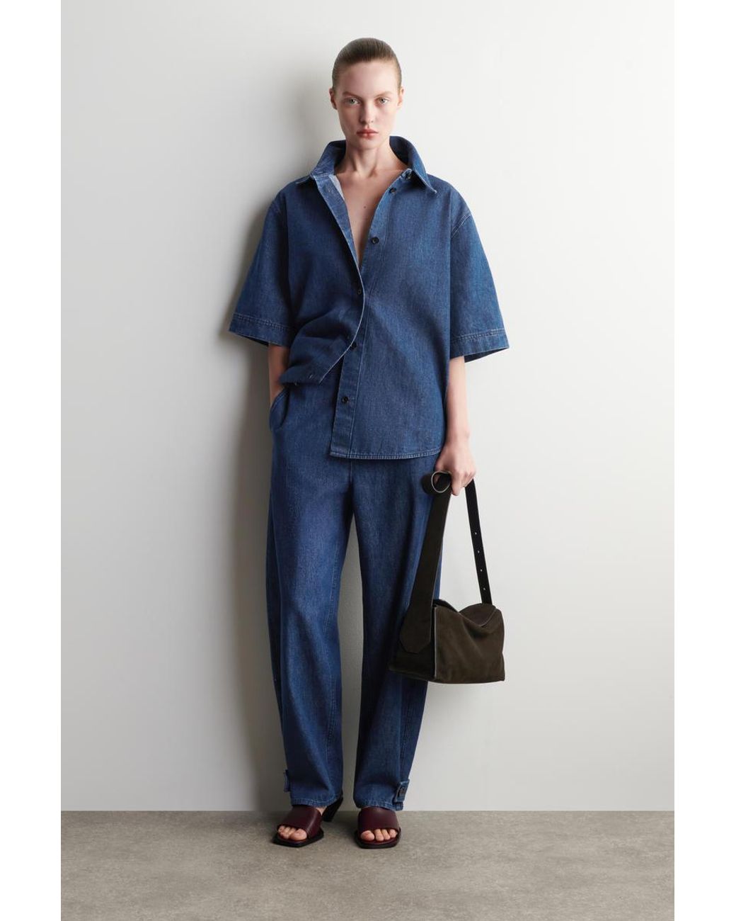 COS Blue Denim Tulip Trousers