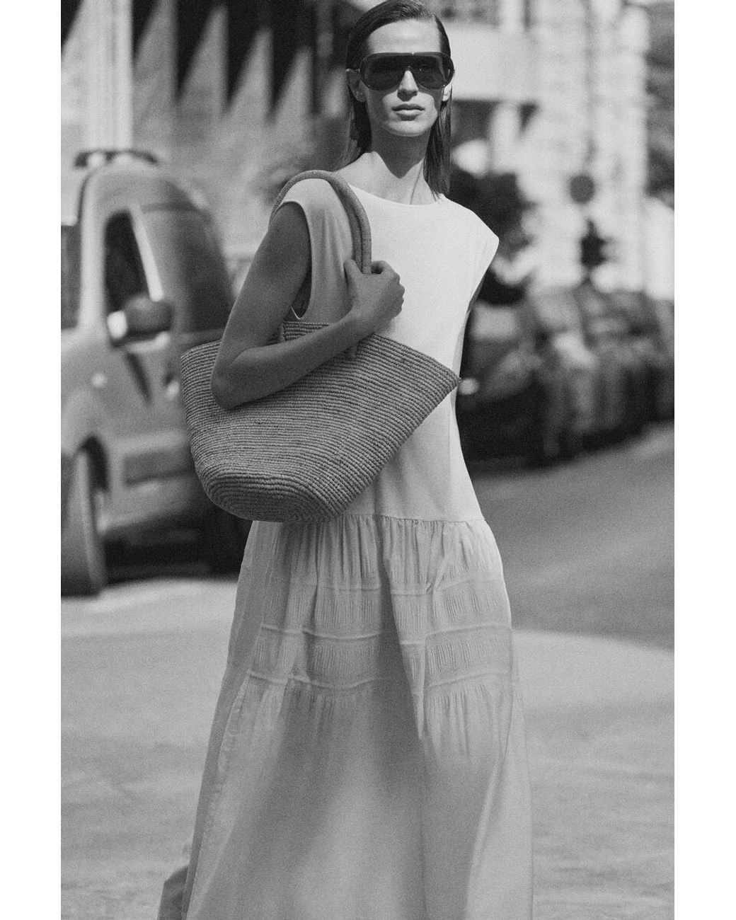 COS Natural Hand-Woven Market Tote