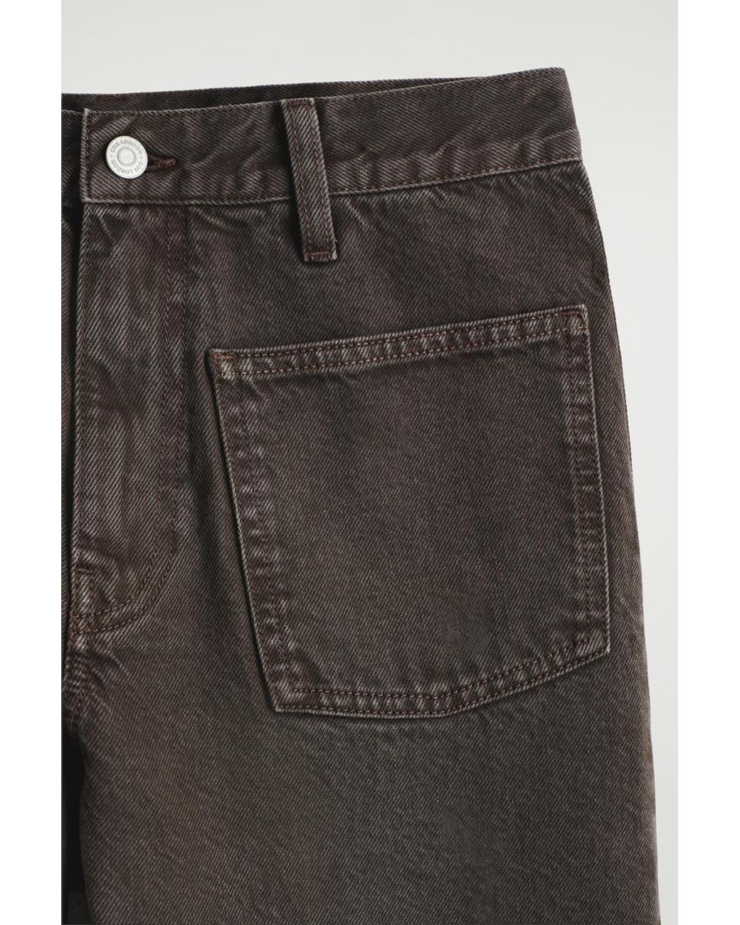 COS Brown Patch-Pocket Straight-Leg Jeans