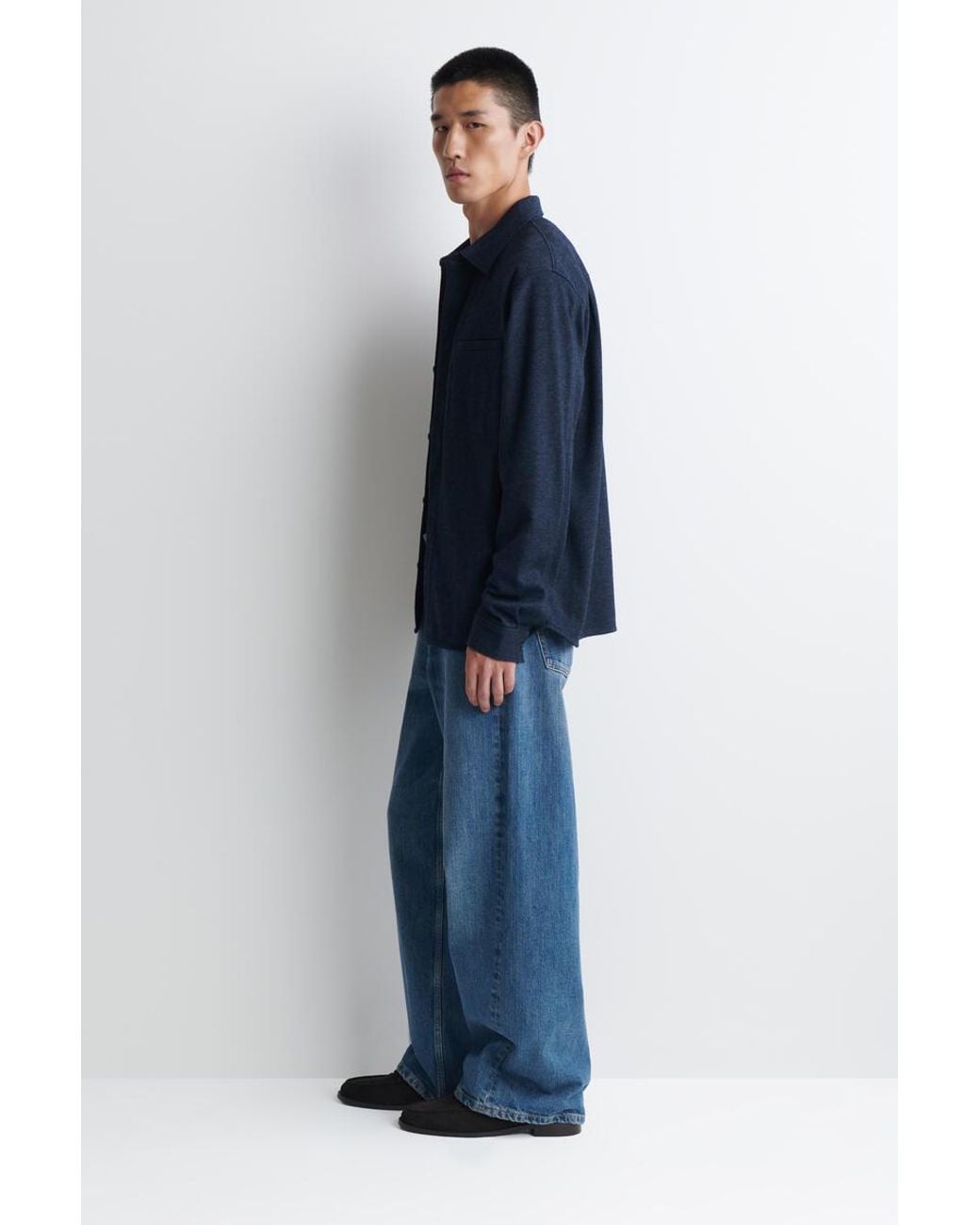 COS Blue Relaxed Jersey Overshirt for men