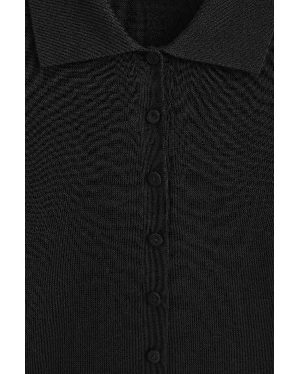 COS Black Seamless Merino Wool Shirt