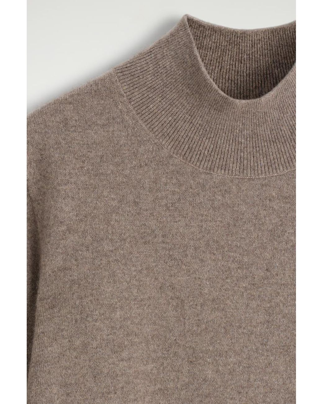COS Black Cashmere Mock-Neck T-Shirt