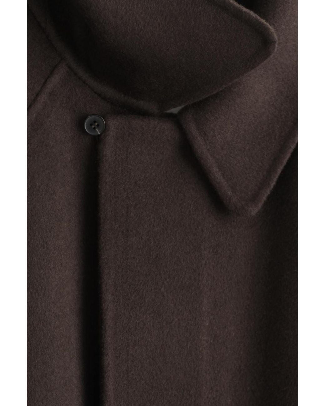 COS Black Double-Faced Wool Long Car Coat for men