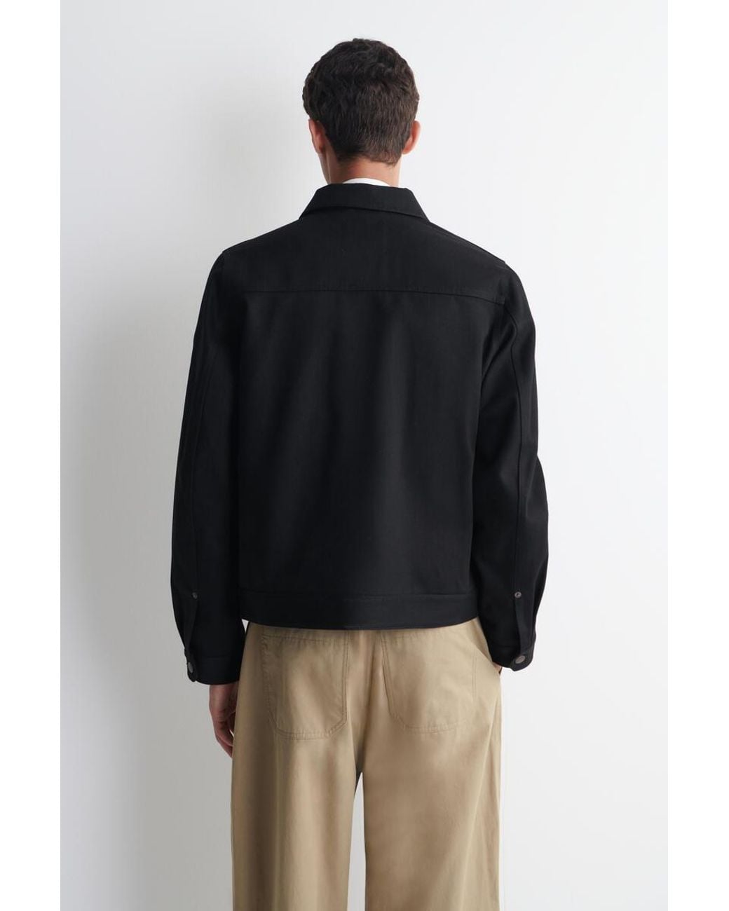 COS Black Raw Selvedge Denim Jacket for men