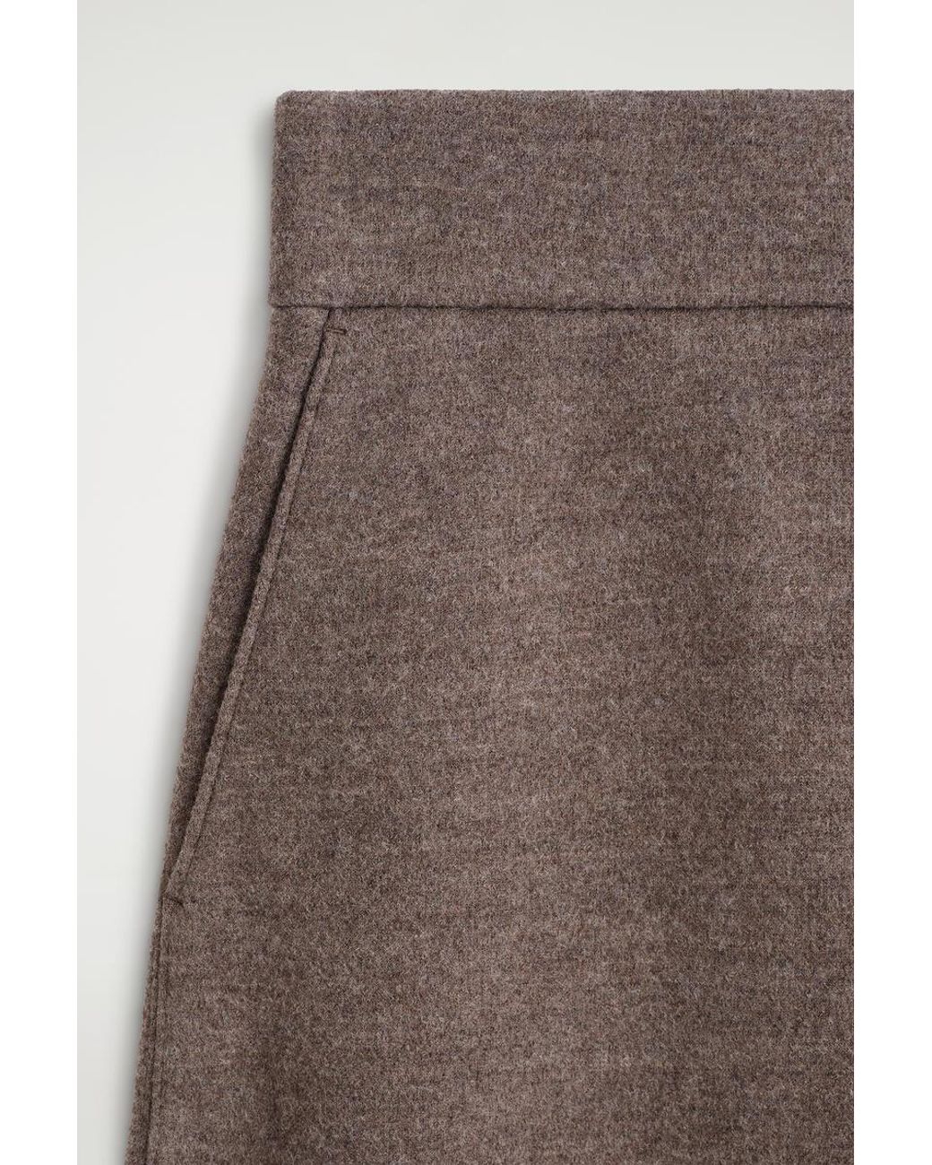 COS Brown Boiled Wool-Blend Barrel-Leg Pants
