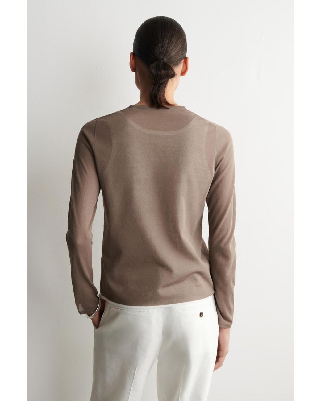 COS Natural Layered Knit Long-Sleved Top