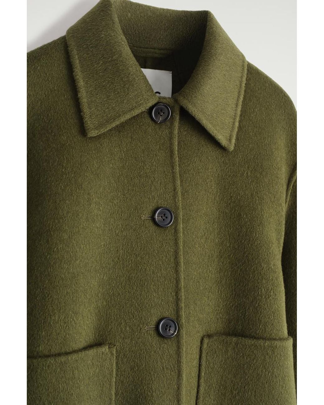 COS Green Boxy Double-Faced Wool Short Jacket