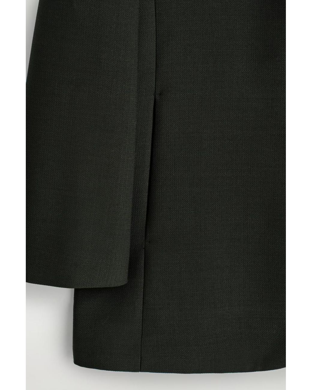 COS Black Longline Wool-Blend Blazer