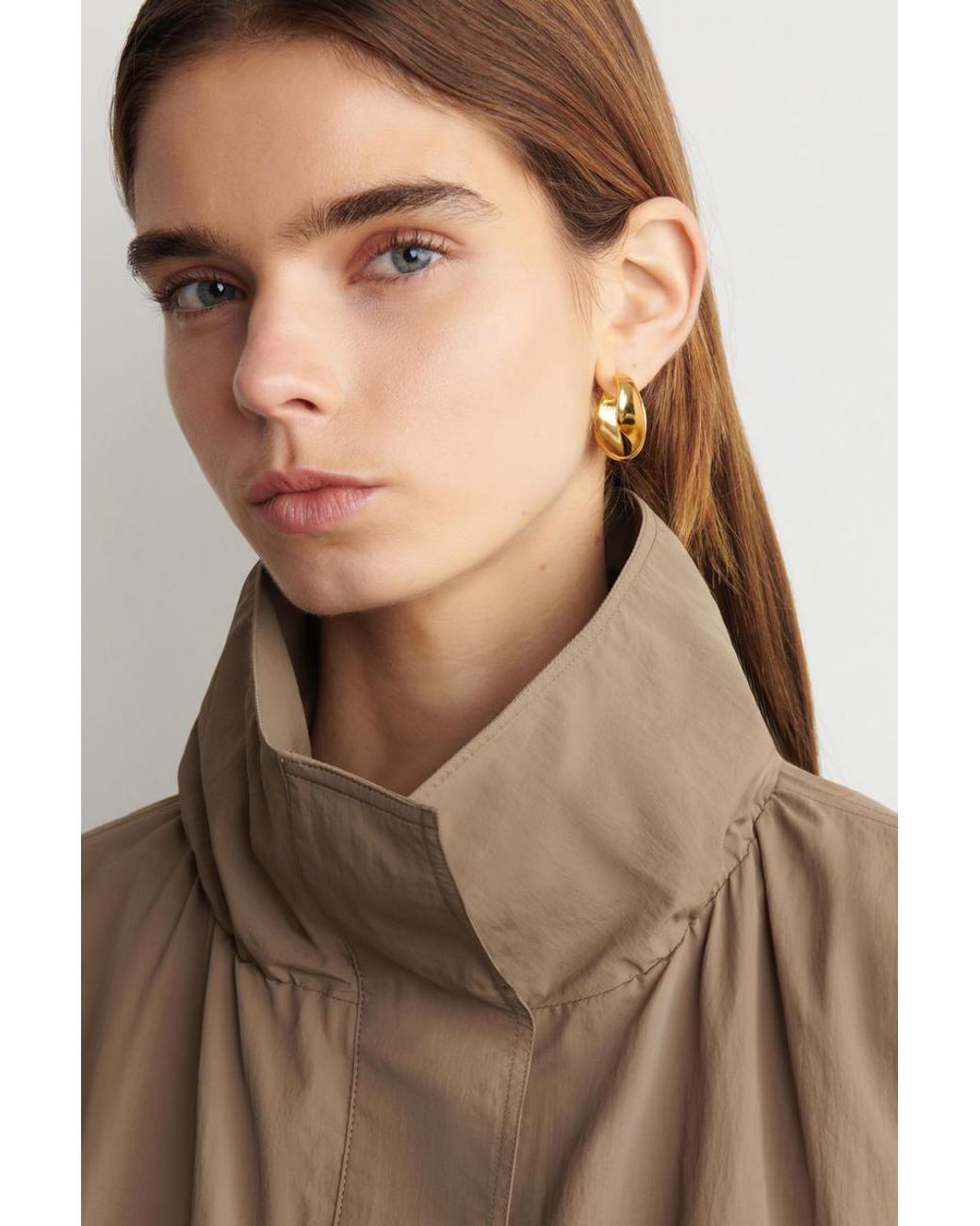 COS Natural Nylon Funnel-Neck Jacket