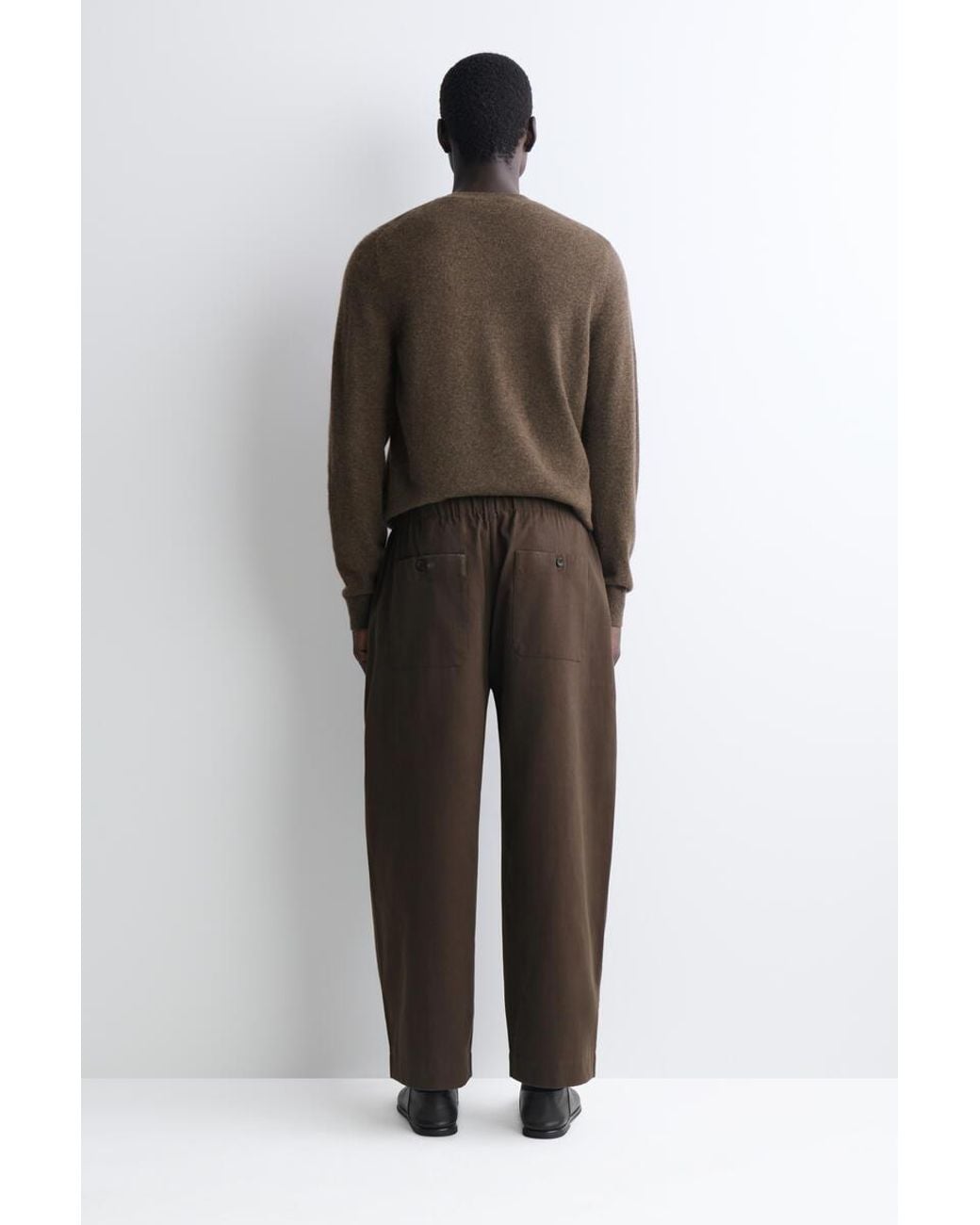 COS Brown Pleated Relaxed-Fit Barrel-Leg Pants for men