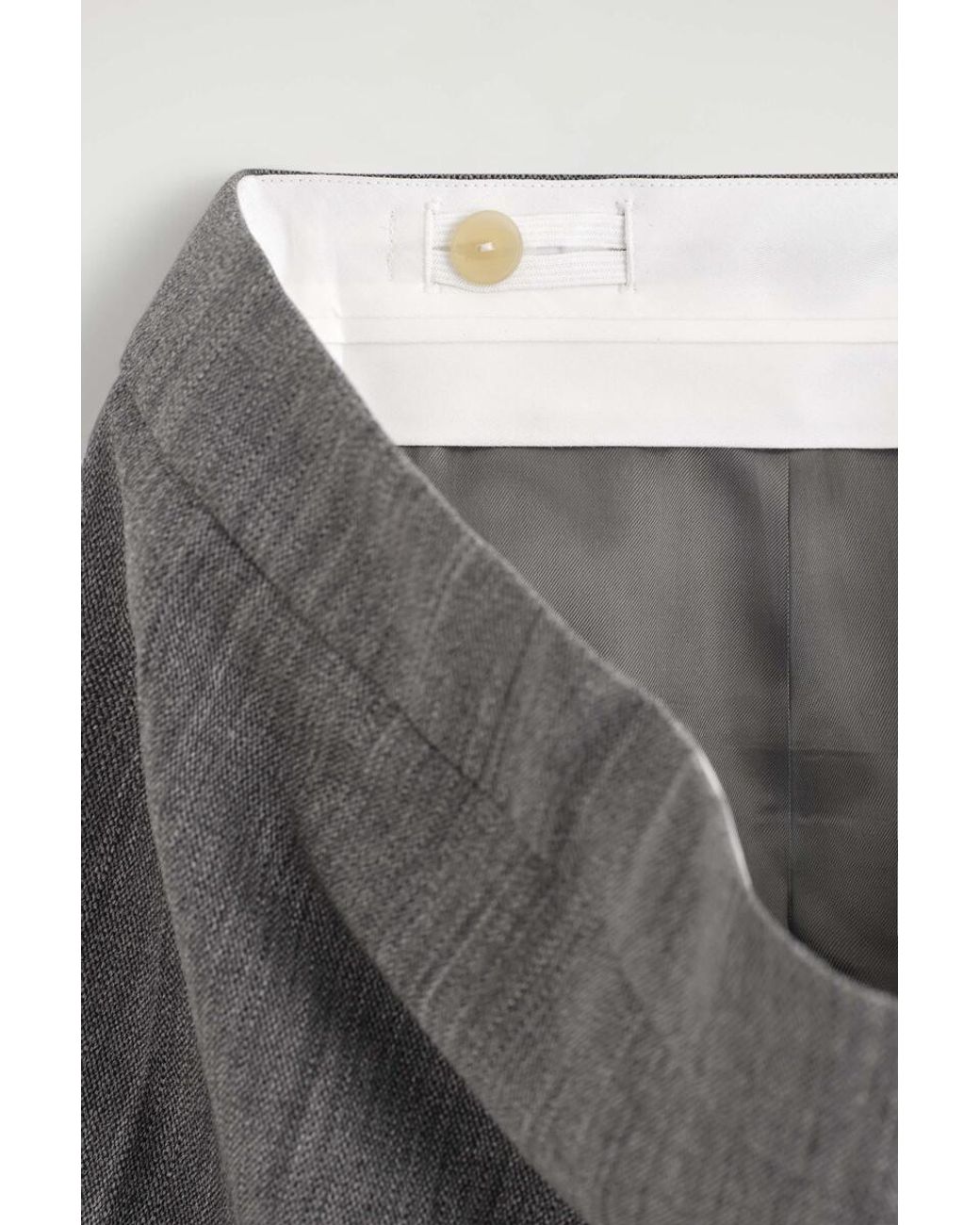 COS Gray Tailored Wool Midi Skirt