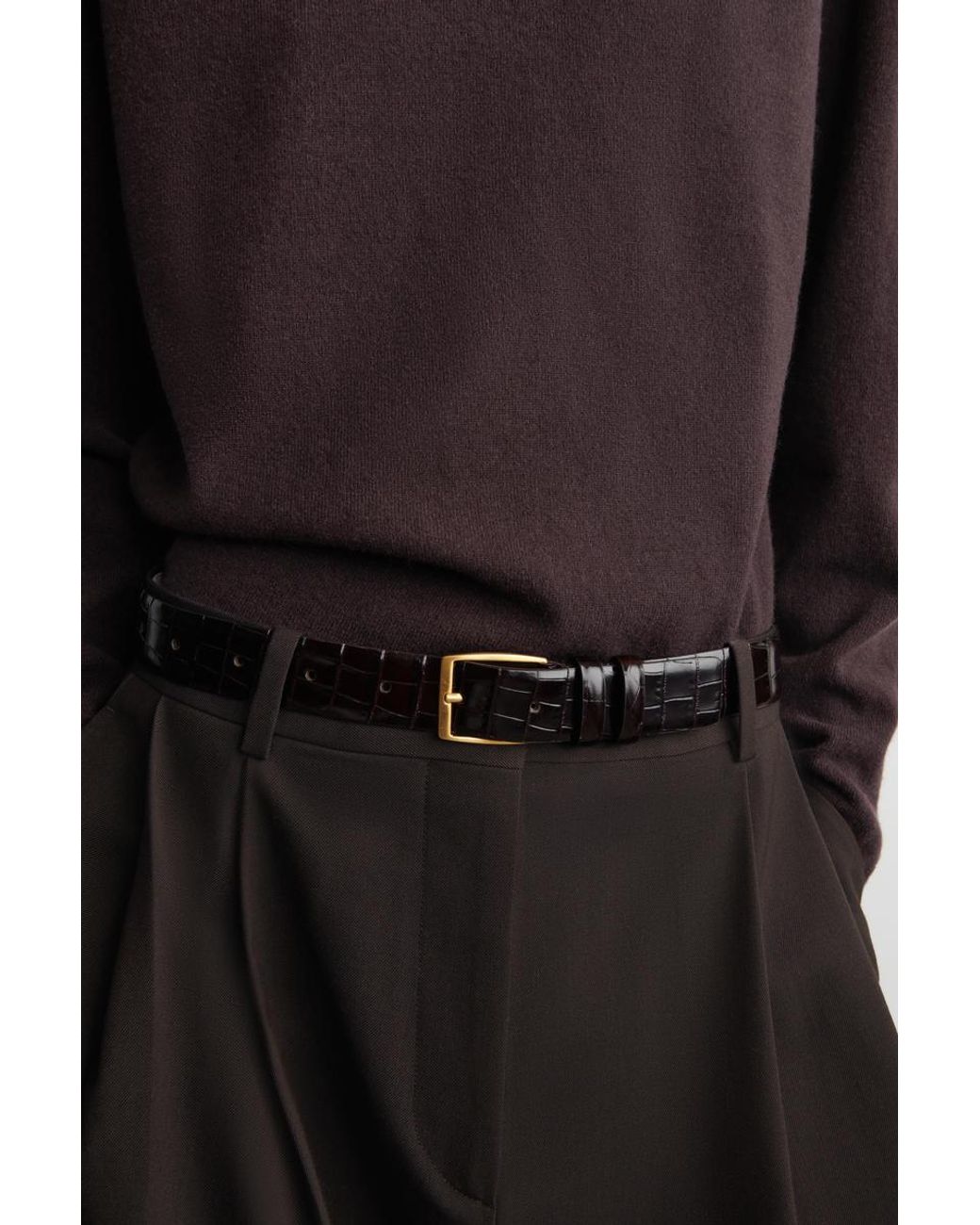COS Brown Merino Wool Crew-Neck Sweater