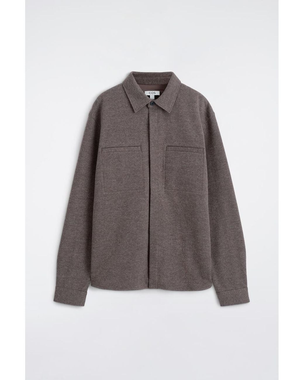 COS Brown Relaxed Mélange Jersey Overshirt for men