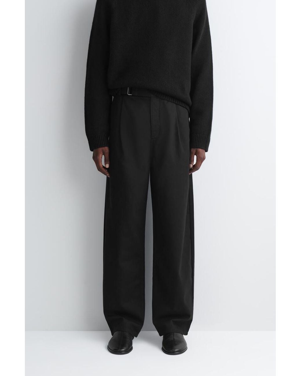 COS Black Buckled Denim Relaxed-Fit Barrel-Leg Pants for men