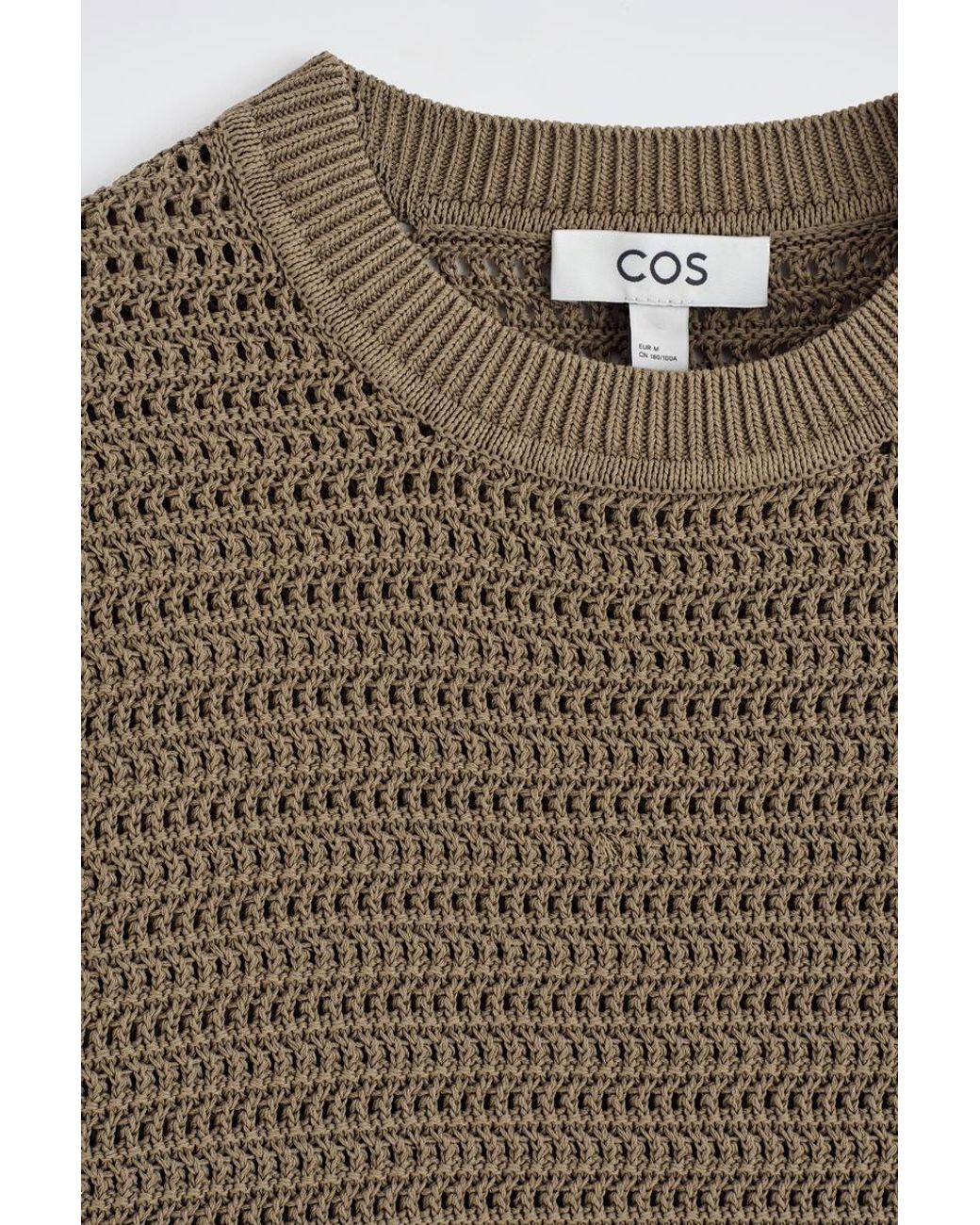 COS Natural Open-Knit T-Shirt for men