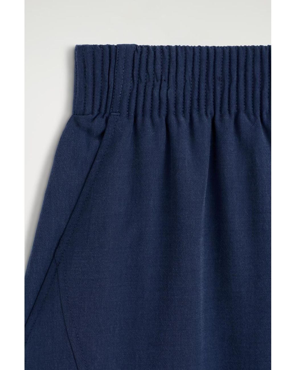 COS Blue Panelled Elasticated Barrel-Leg Trousers