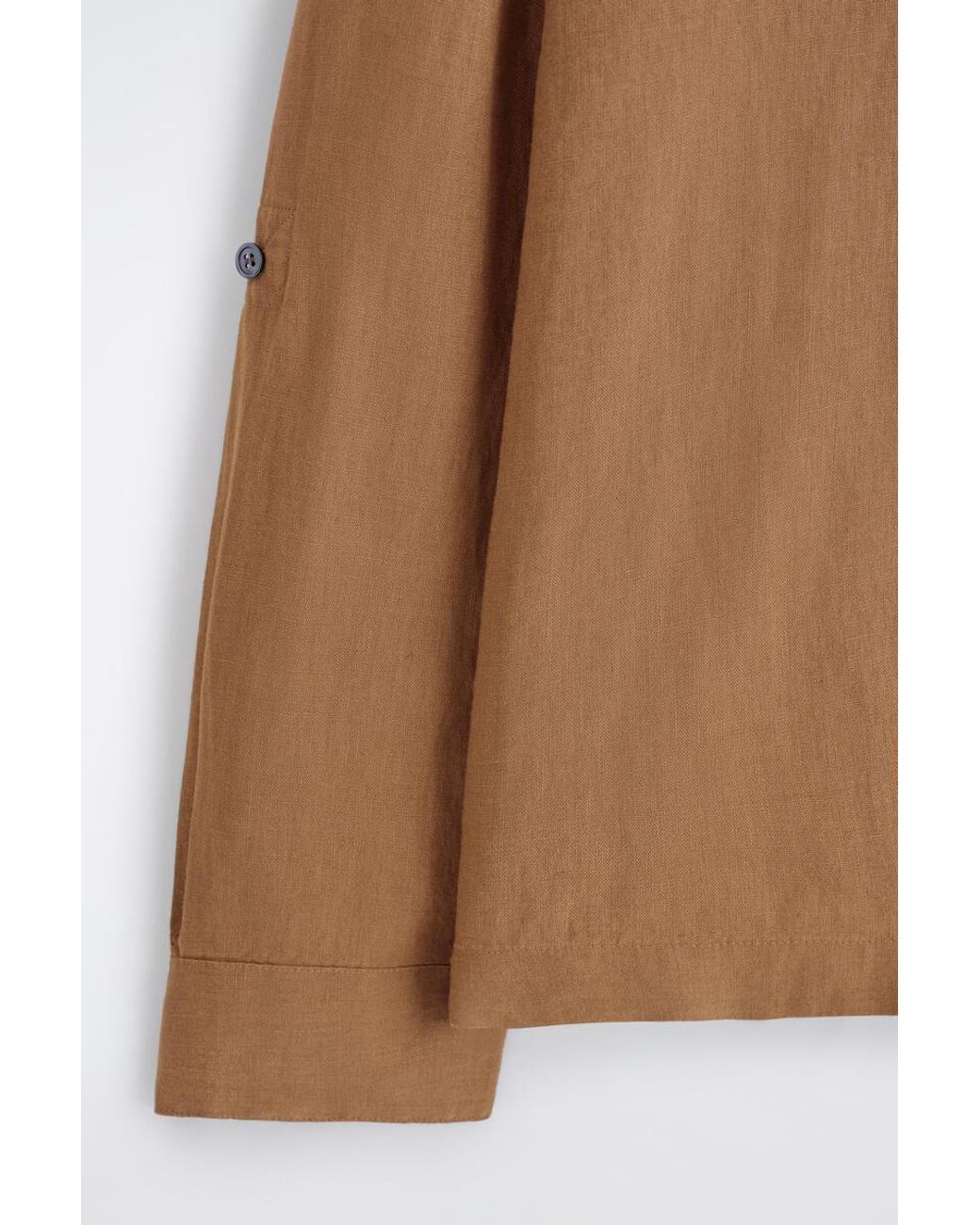 COS Black Linen Popover Shirt for men