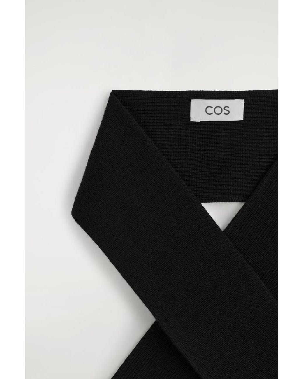 COS Black Merino Wool Neck Scarf